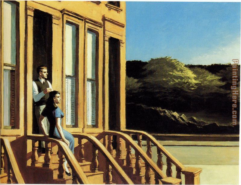 Sunlight on Brownstones painting - Edward Hopper Sunlight on Brownstones art painting